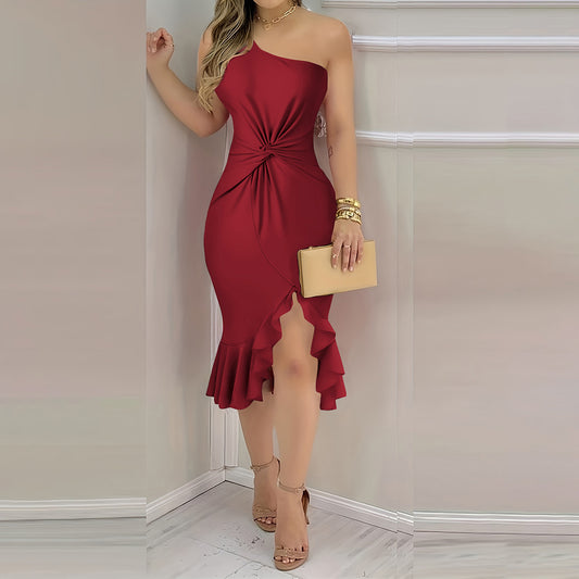 Ruffled Off-the-shoulder Dress - M Chic Boutique