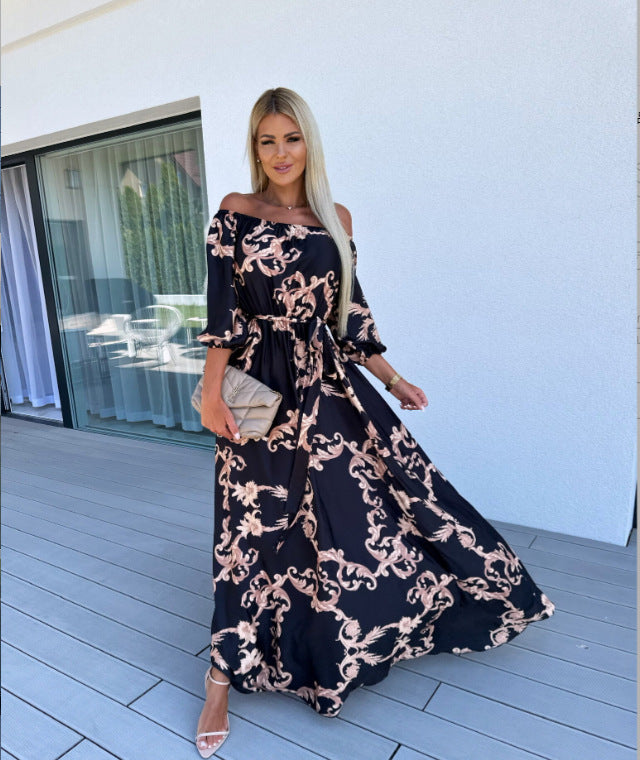 Seaside Elegant Printed Dress