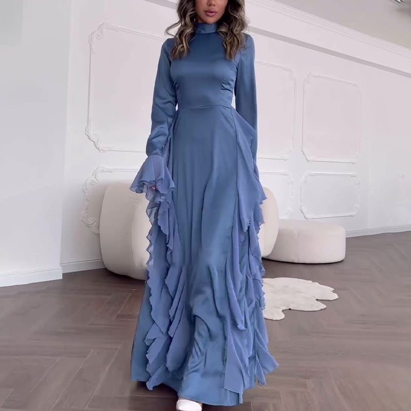 Elegant round-neck flared sleeves dress by M Chic Boutique featuring a stylish and flattering design.