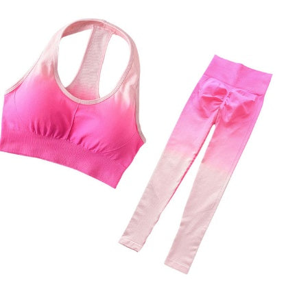 Two-piece seamless yoga and gym activewear set by M Chic Boutique, featuring a fitted sports bra and high-waisted leggings.