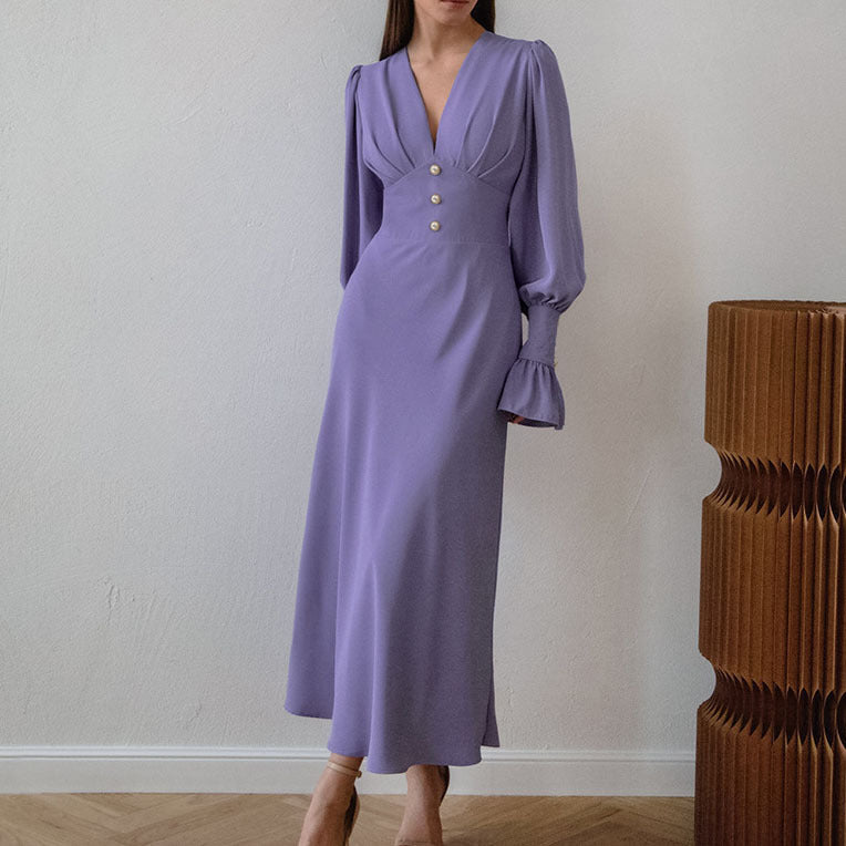 Solid Casual European Dress