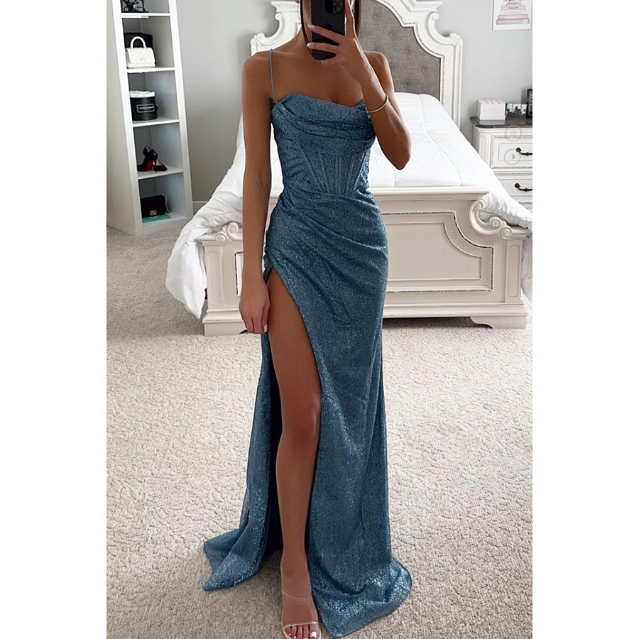 V-neck Long Dress