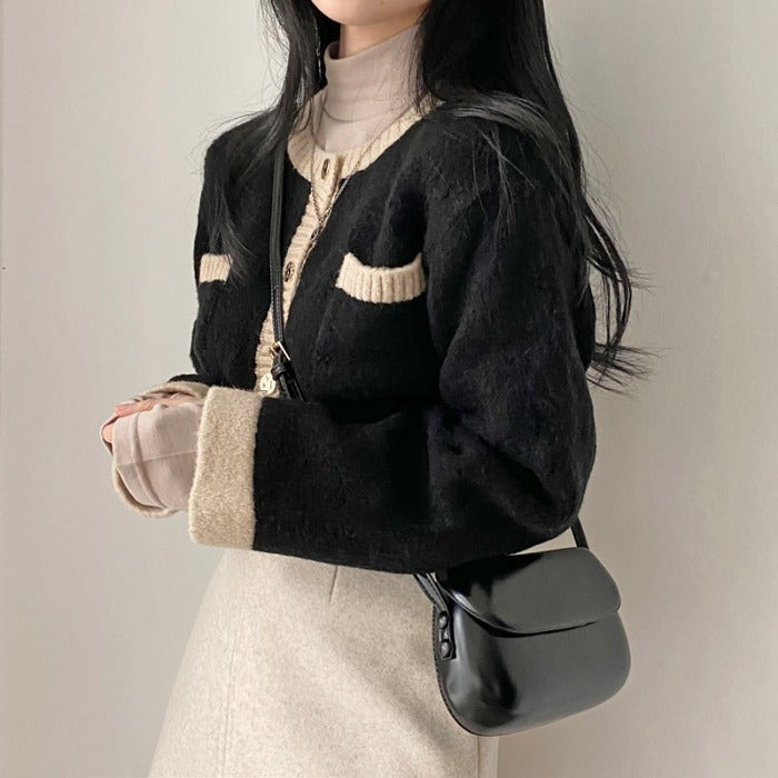 Retro Elegant Round Neck Sweater