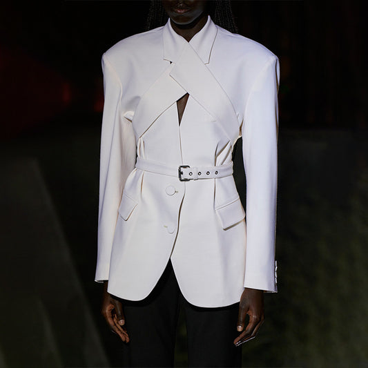 Personality Solid Color Suit Coat