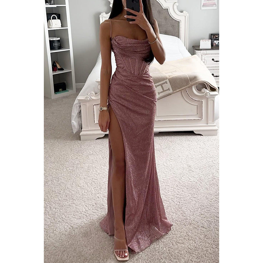 V-neck Long Dress