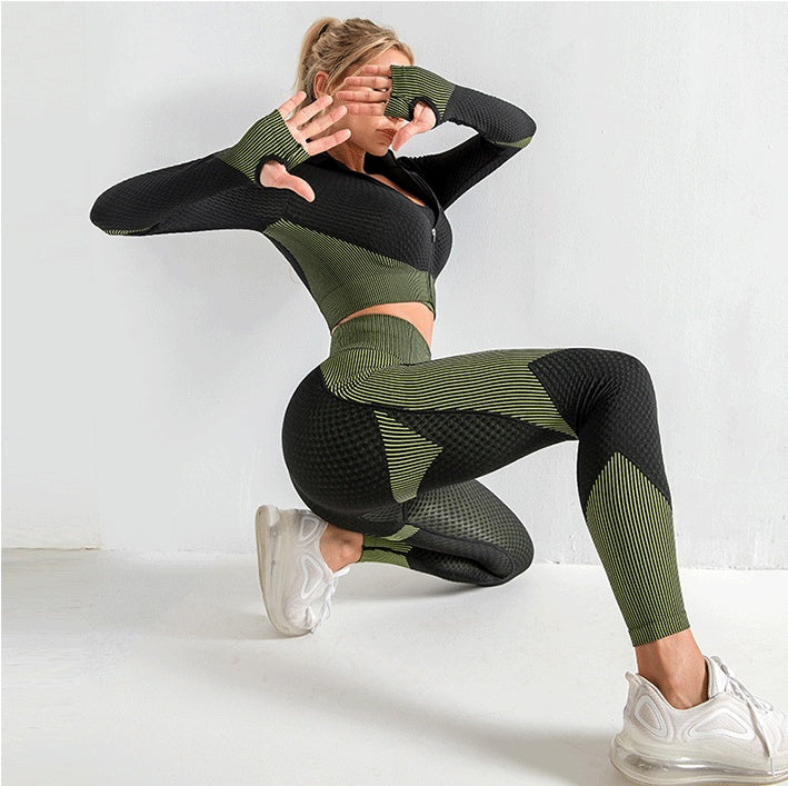 M Chic Boutique activewear yoga and gym set with matching sports bra and high-waisted leggings, suitable for workout and fitness.