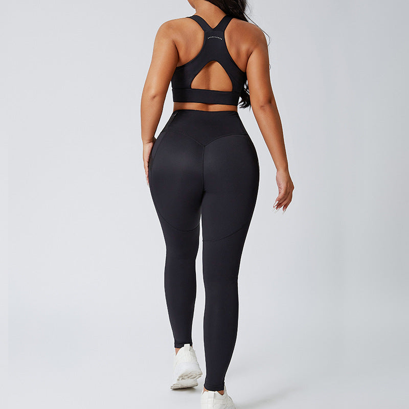 Slim-fit Skinny Gym exercise suit by M Chic Boutique, activewear set with matching top and leggings for workout comfort.