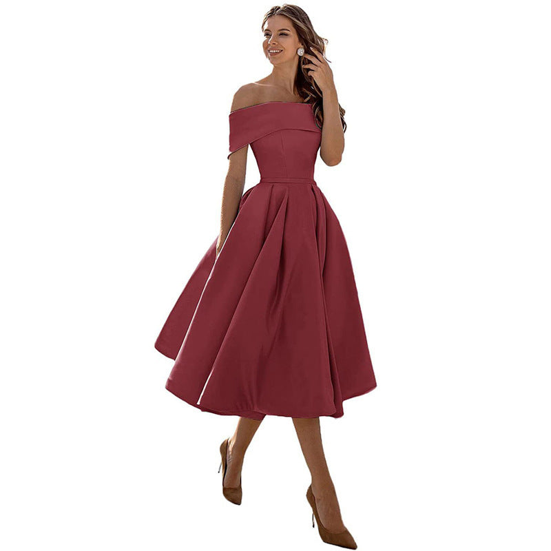 Strapless Satin Dress