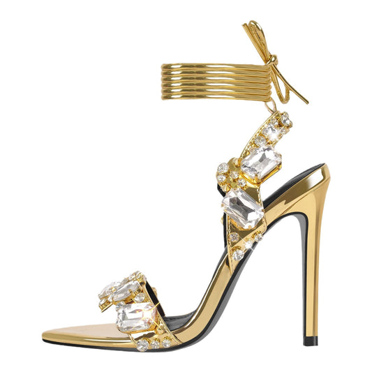 Rivet Rhinestone Stiletto Heels