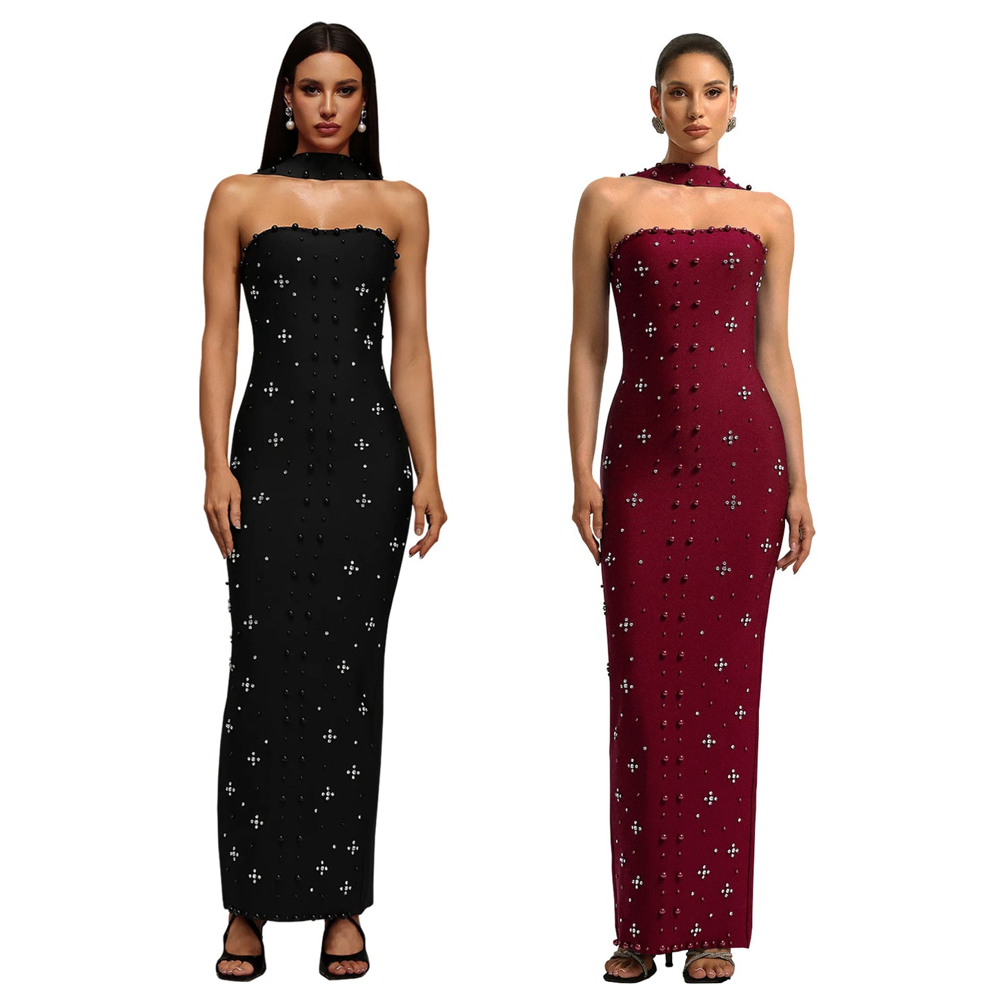 Elegant Beaded Tube Dress - M Chic Boutique