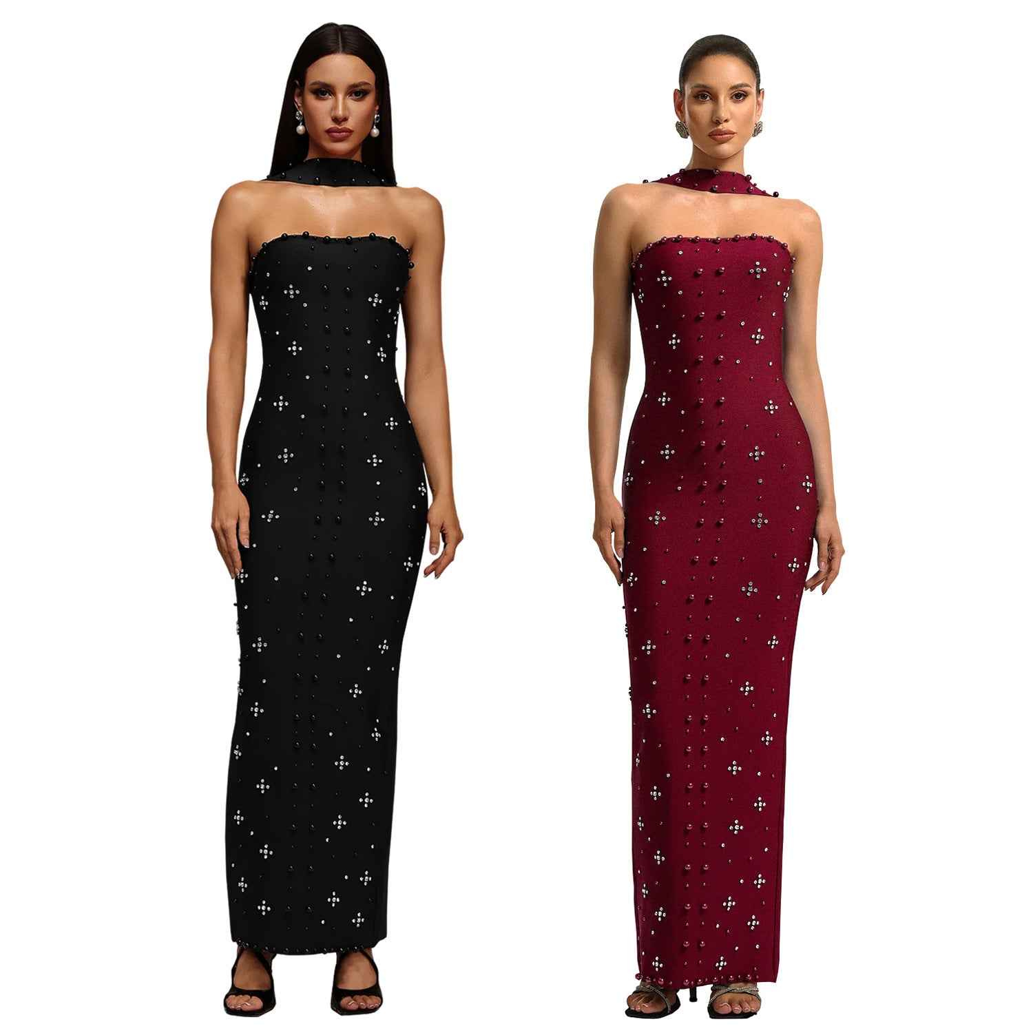 Elegant Beaded Tube Dress - M Chic Boutique