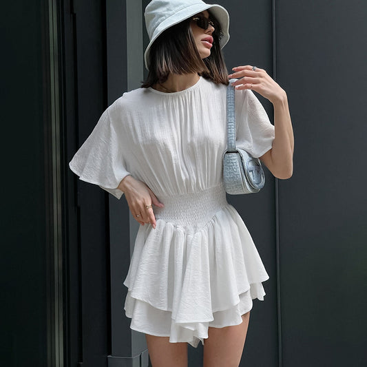 Fashionable Elegant French Lotus Leaf Dress