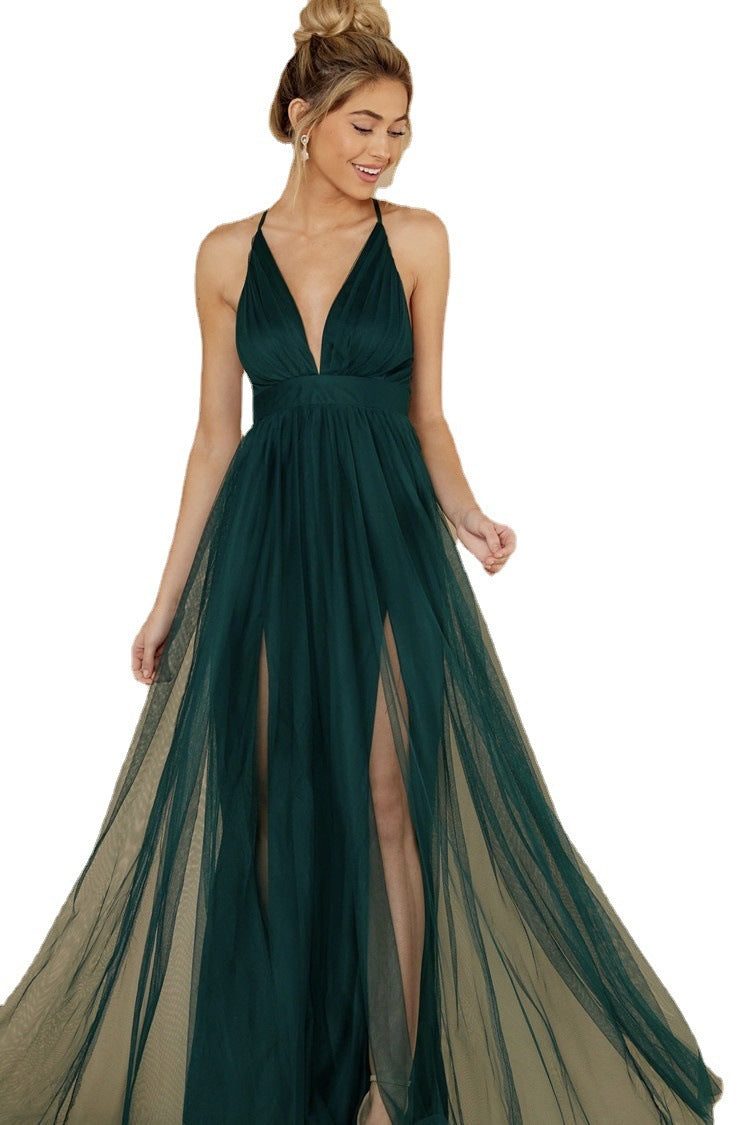 Mesh Sling Long Dress