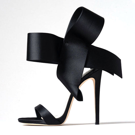 Oversized Bow Ankle-strap High Heel
