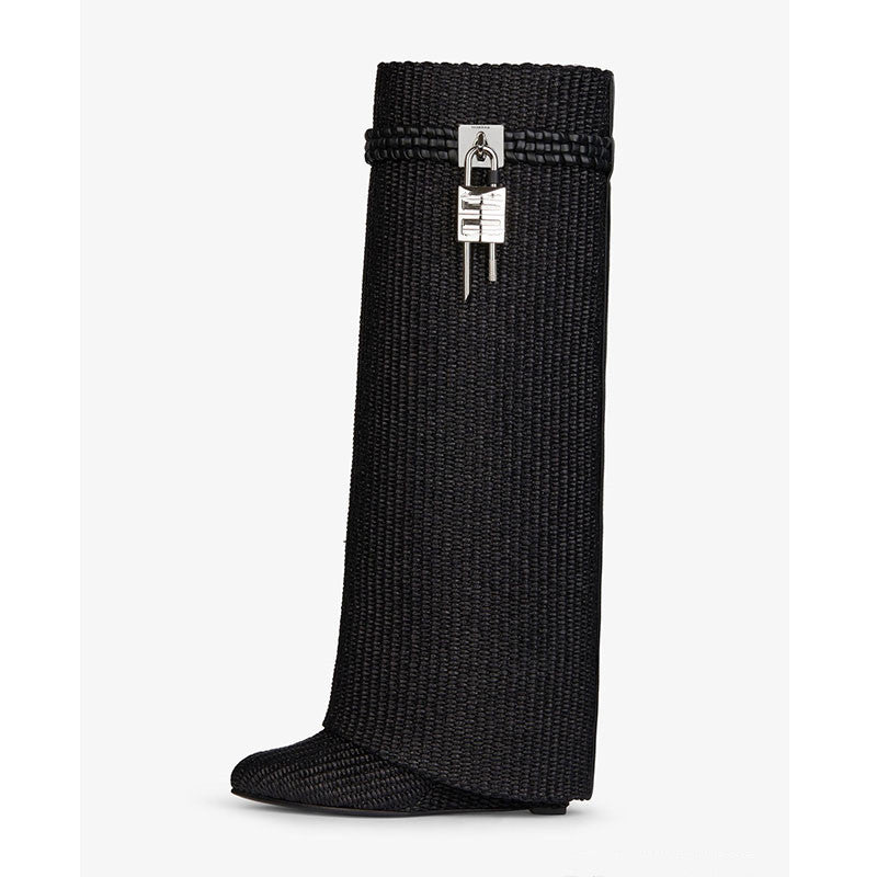 New Round Toe Wedge High Boots