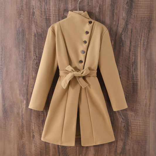 Lapel Bow Lace-up Knitted