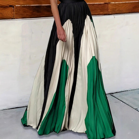 Patchwork High Waist Skirt