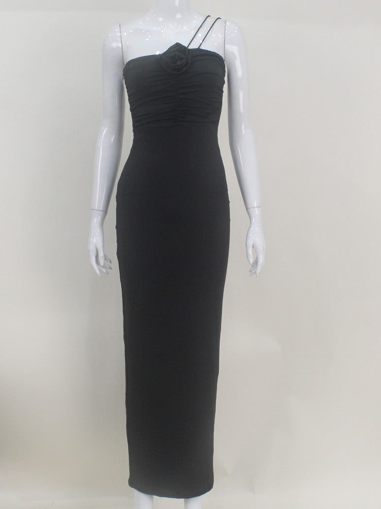 Sling Flower Pleated Dress