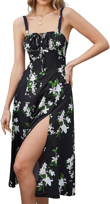 Mid-length Corset Elegant Slit Dress