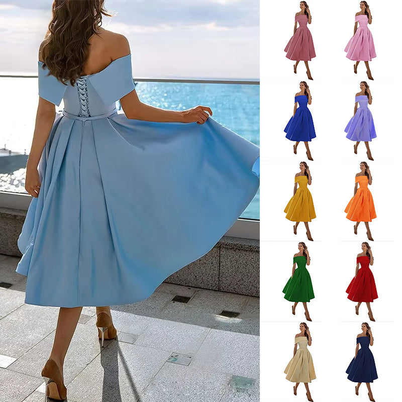 Strapless Satin Dress