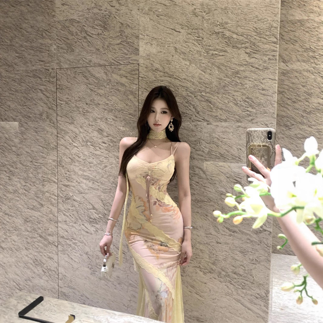 Halter Design Lace Fishtail Skirt