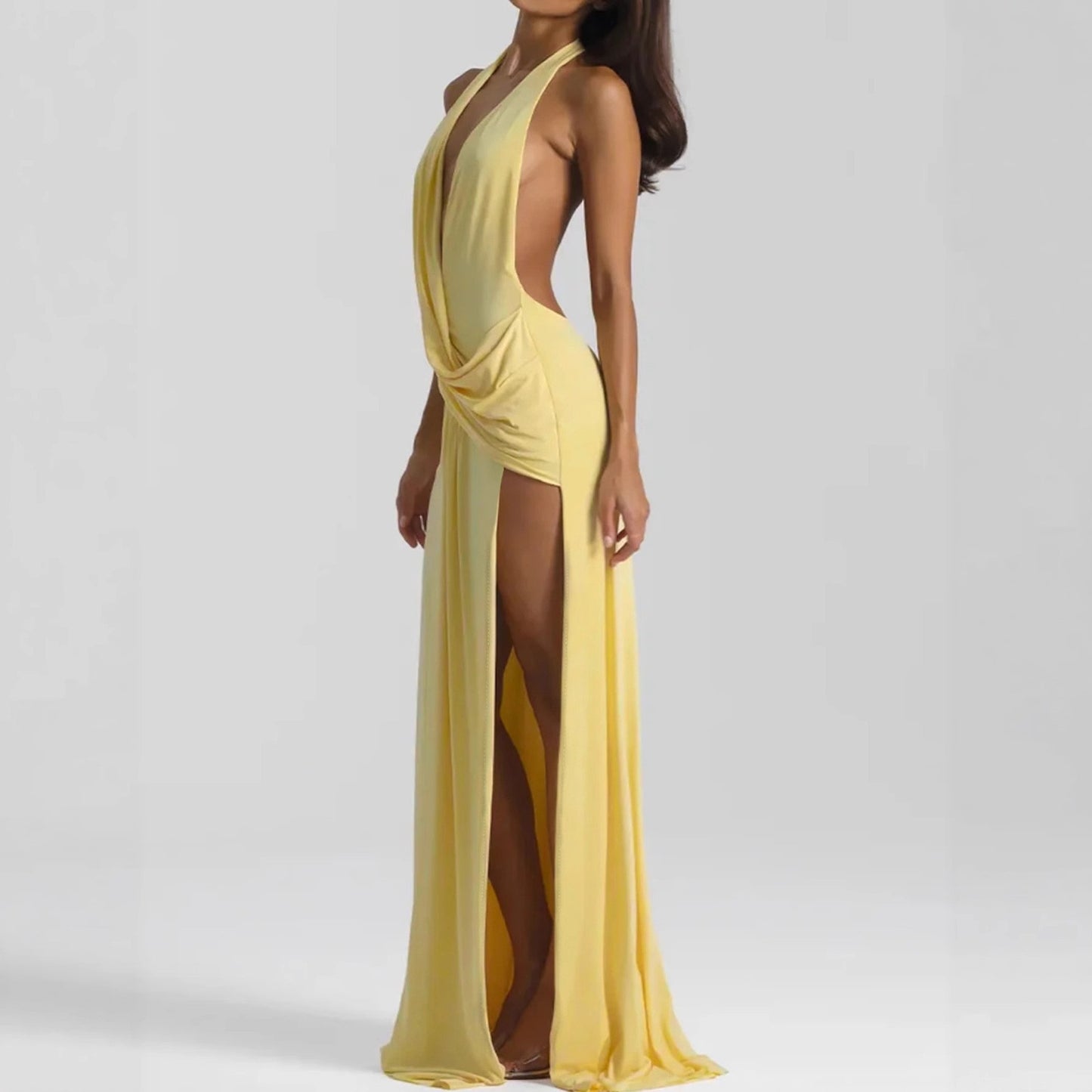 Minimalist And Elegant Ribbon-Trimmed Dress