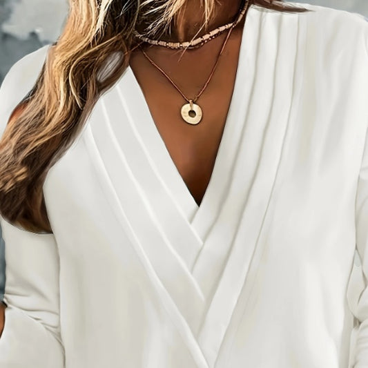 V-Neck Blouse Long Sleeve
