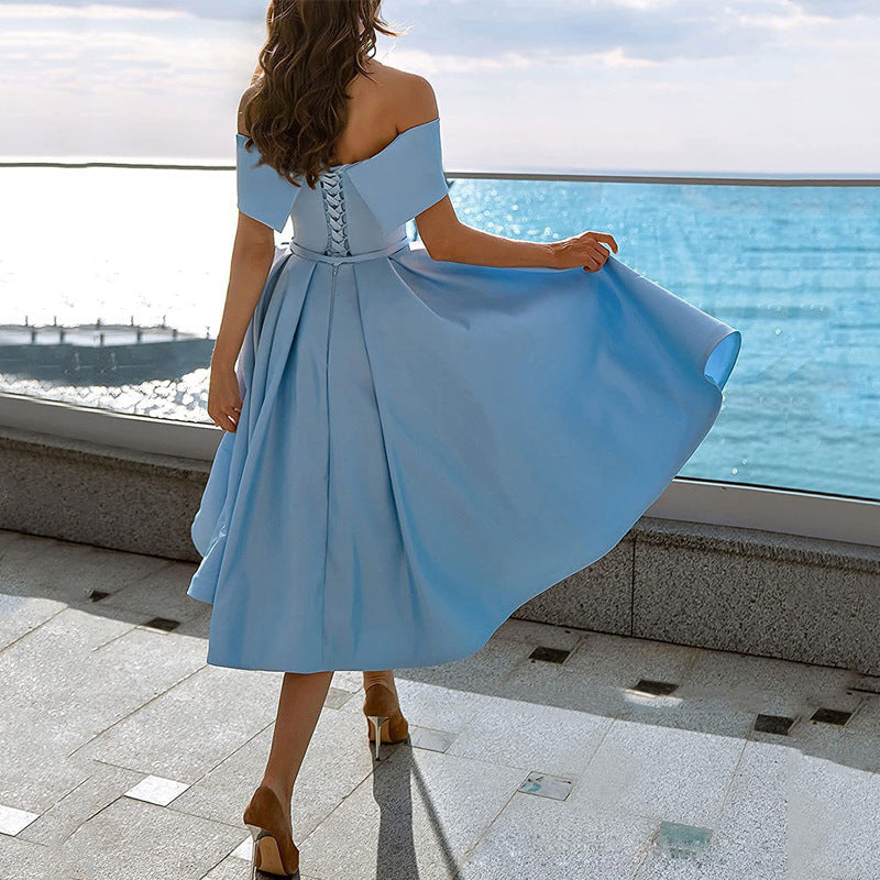 Strapless Satin Dress