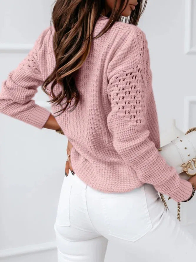 Jacquard Hollow Out Elegant Sweater
