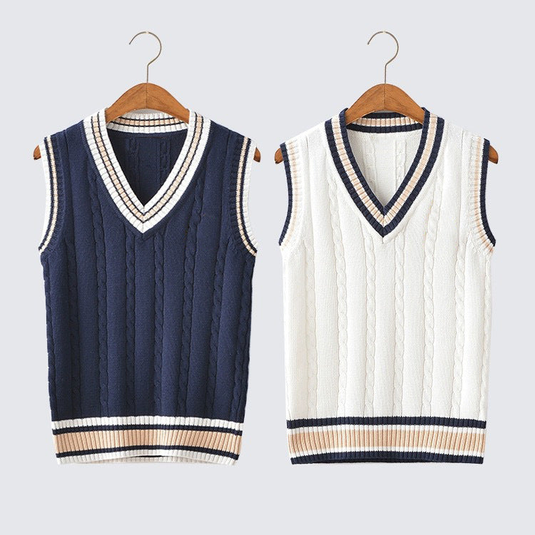 V-neck Woolen Sweater Vest