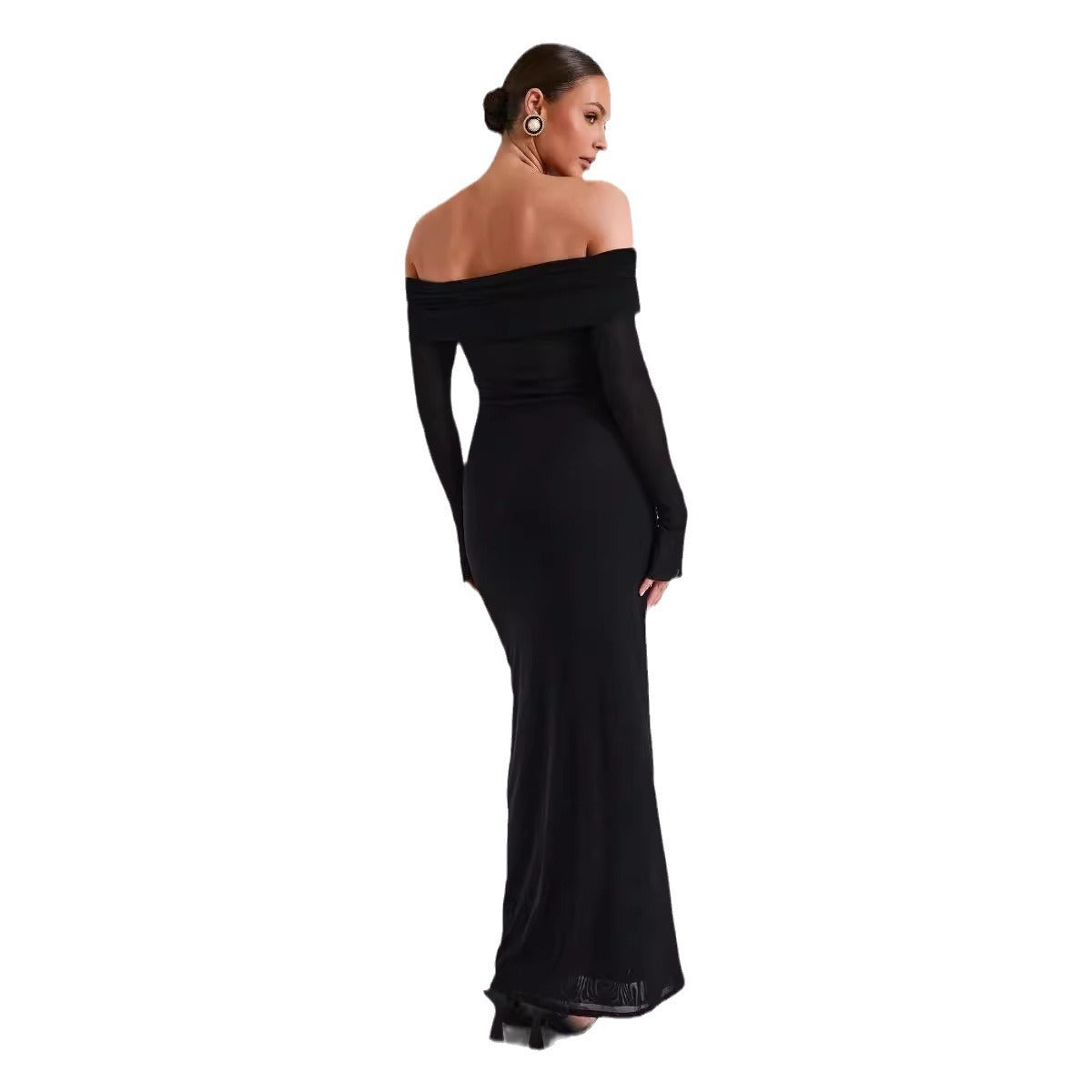 Off-neck Backless Socialite Dress