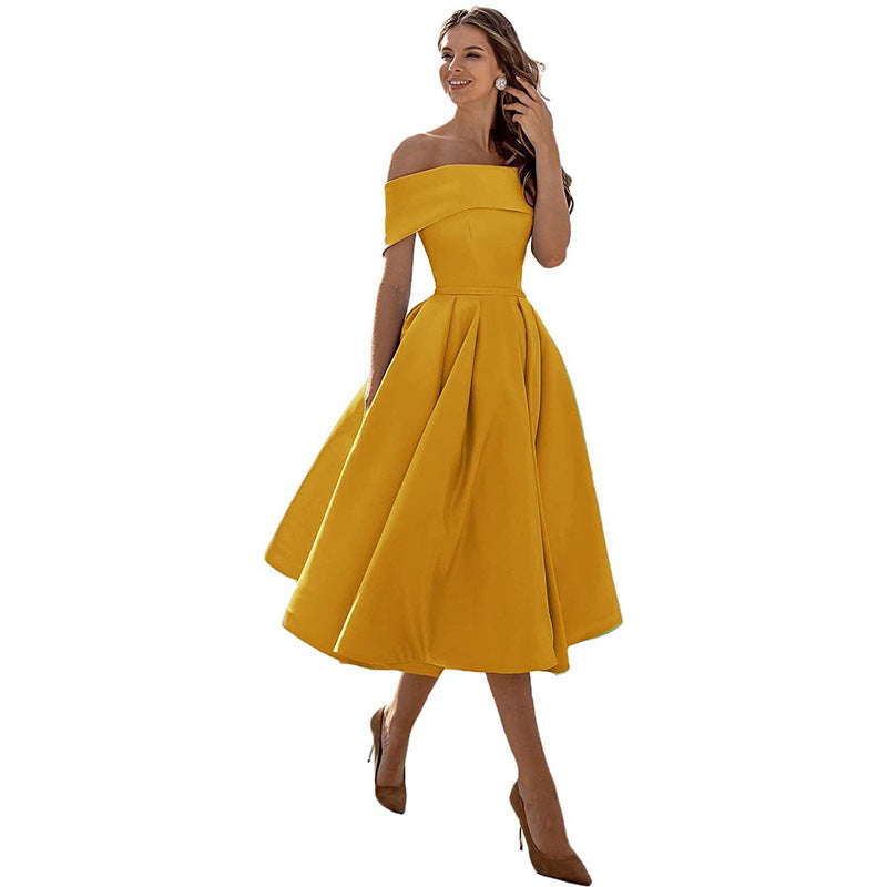 Strapless Satin Dress