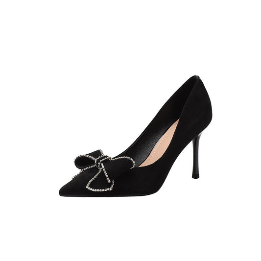Stiletto Bow-knot Low-cut High Heel