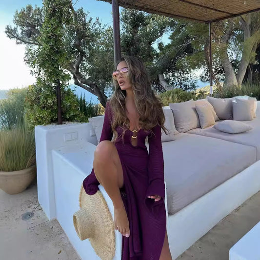 European Style Cutout Split Dress