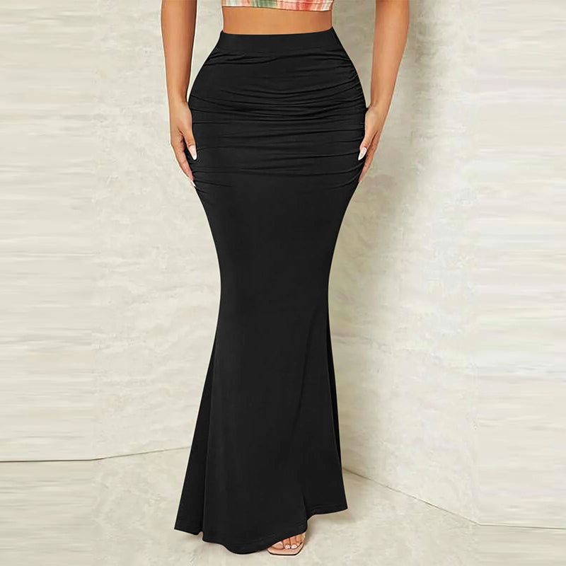 M Chic Boutique mermaid pencil skirt in a vibrant color, featuring a fitted silhouette and flared hemline.