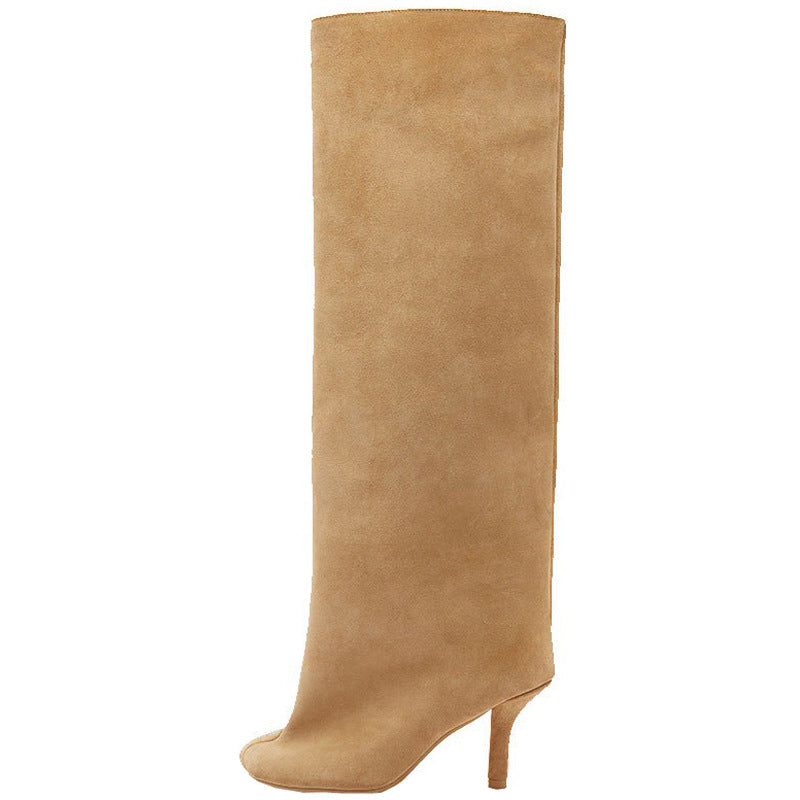 Square Head High-heel Boots
