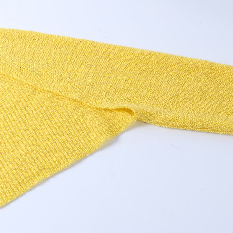 Solid Elegant Hollow Sweater