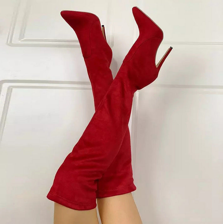 Pointed Toe High Heel Boots