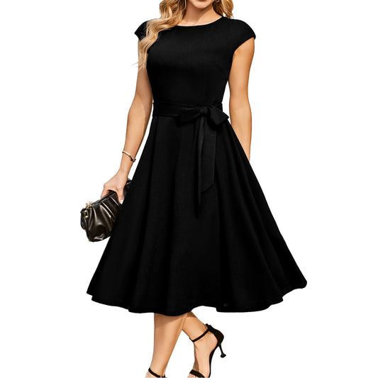 Sleeveless Lace-up Waist-tight Dress
