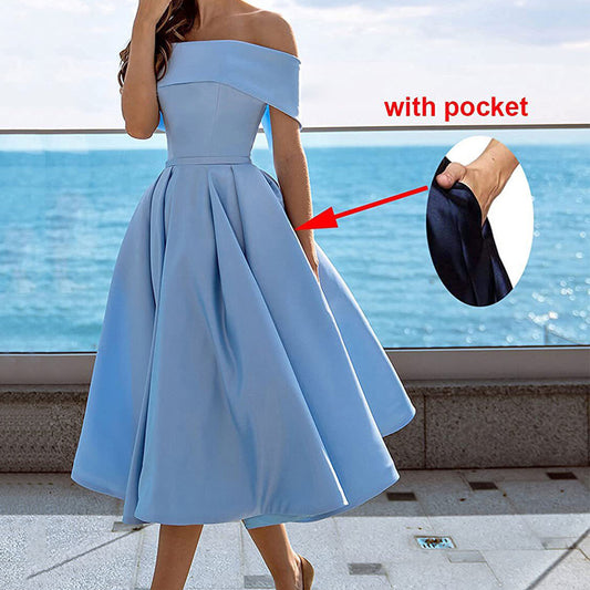 Strapless Satin Dress