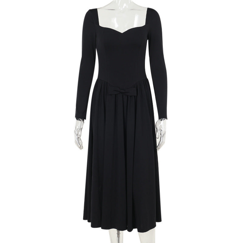 Fashion Elegant Square Collar Dress