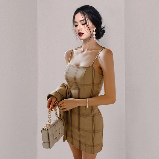 Double-breasted Short Suit Set