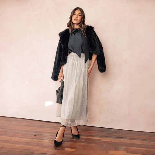 Solid Color French style Skirt