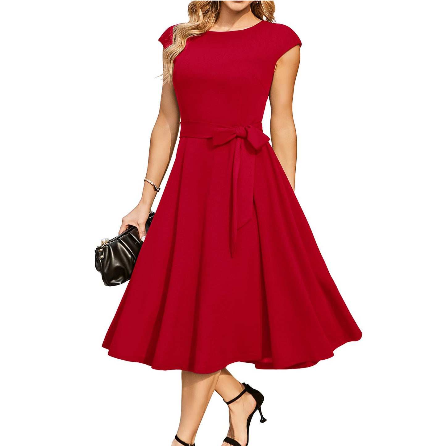 Sleeveless Lace-up Waist-tight Dress