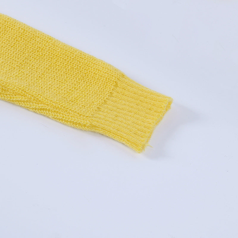Solid Elegant Hollow Sweater