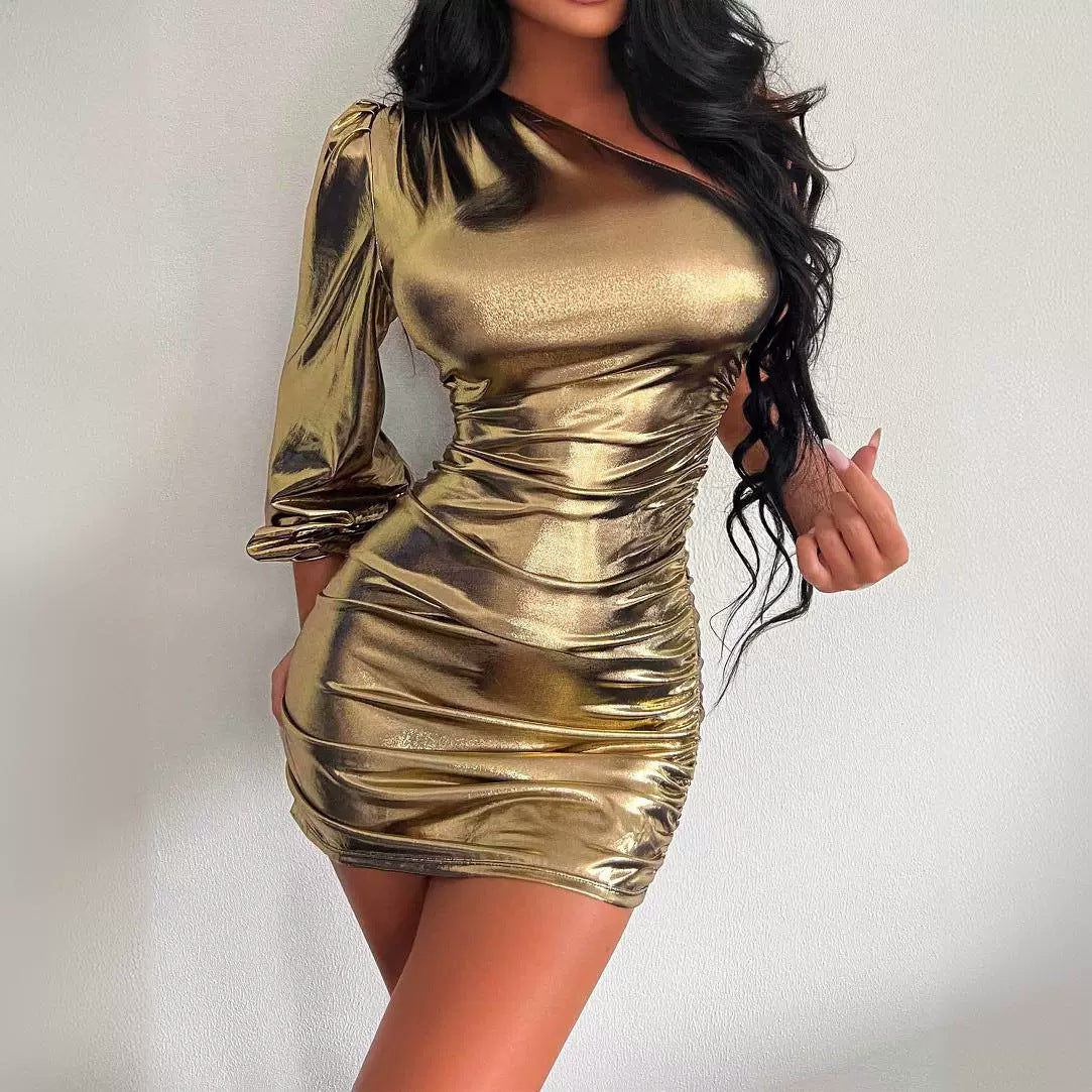 Single Shoulder Cropped Dress - M Chic Boutique