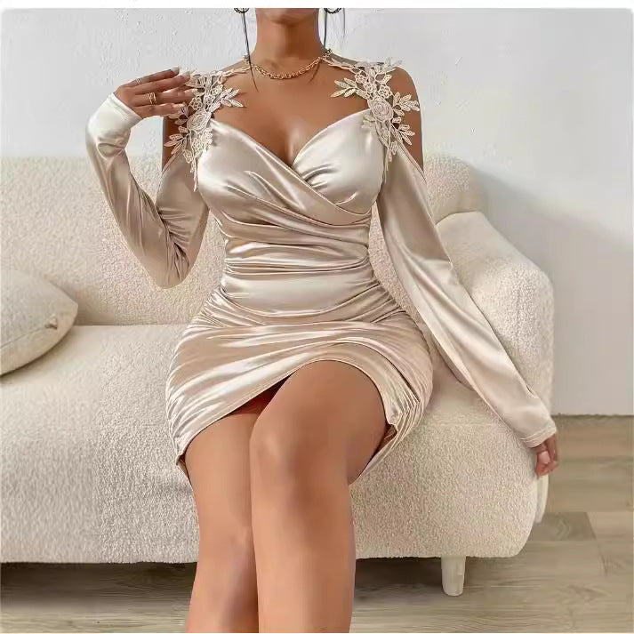Lace Tight Draped Dress - M Chic Boutique
