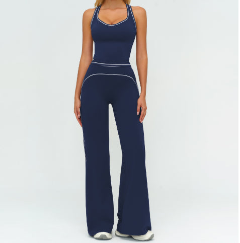 V-neck sleeveless gym set from M Chic Boutique, featuring a fitted activewear top and matching workout bottoms.