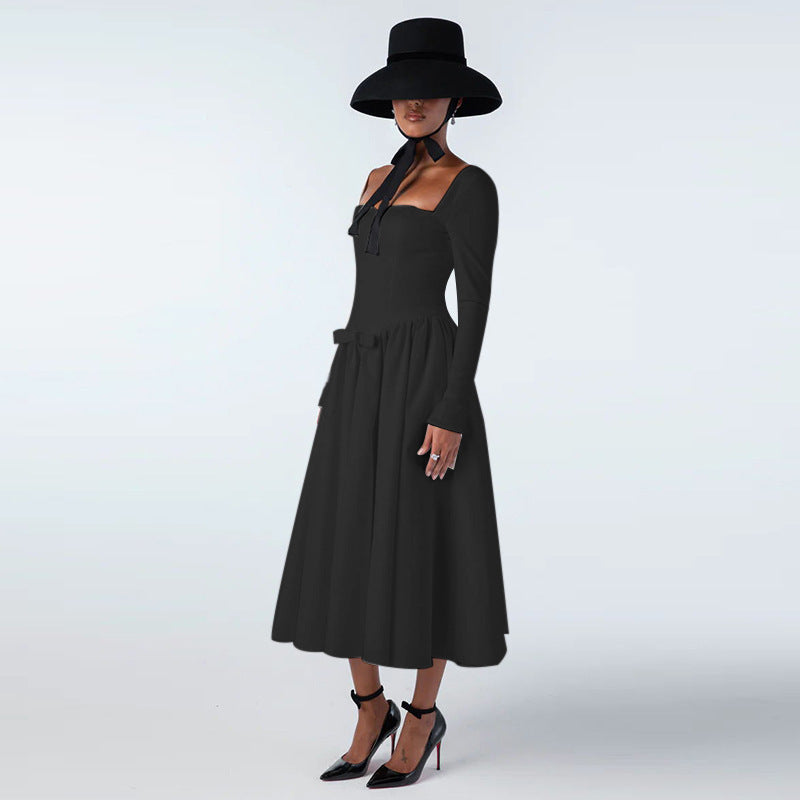 Fashion Elegant Square Collar Dress