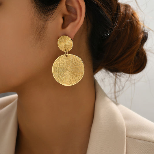 Round Geometric Earrings